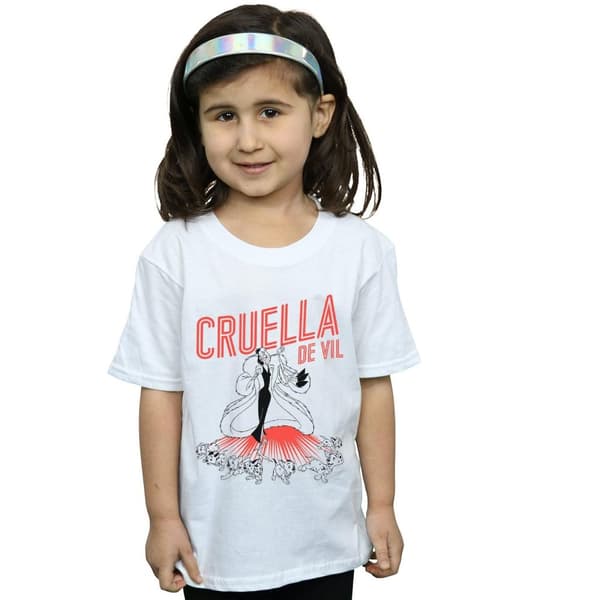 Disney Girls Cruella De Vil Dalmatians Cotton T-Shirt
