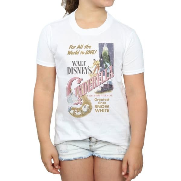 Disney Princess Cinderella Retro Poster T-shirt i bomull för flickor