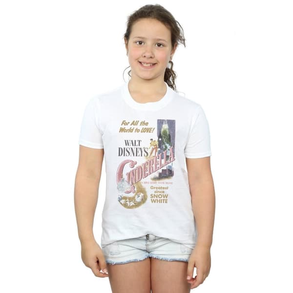 Disney Princess Cinderella Retro Poster T-shirt i bomull för flickor