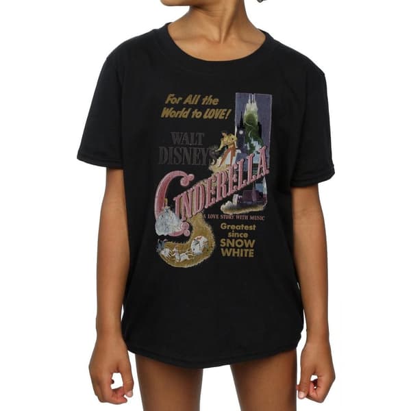 Disney Princess Cinderella Retro Poster T-shirt i bomull för flickor