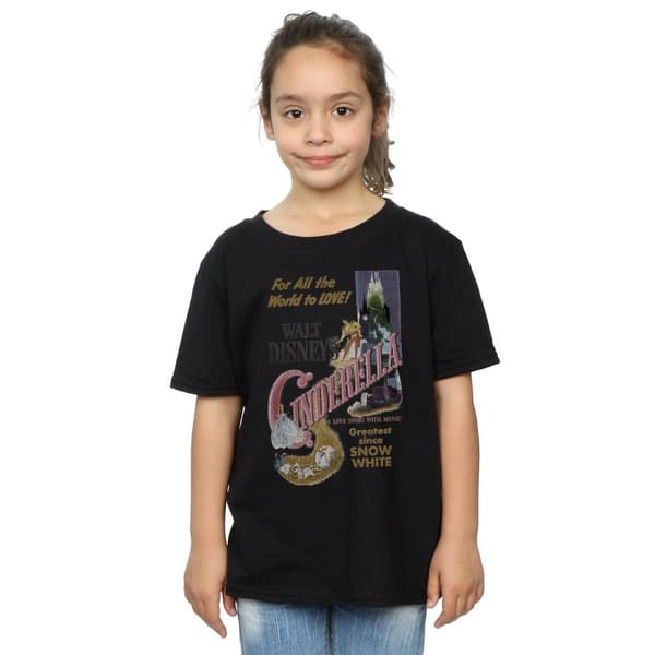 Disney Princess Cinderella Retro Poster T-shirt i bomull för flickor