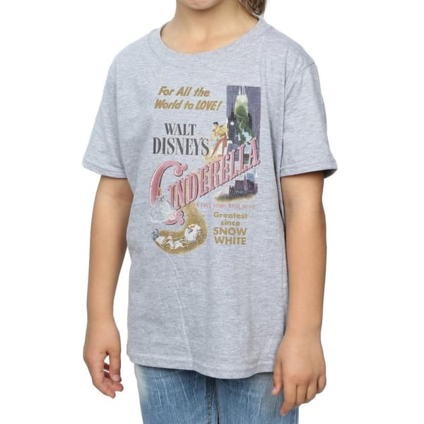 Disney Princess Cinderella Retro Poster T-shirt i bomull för flickor