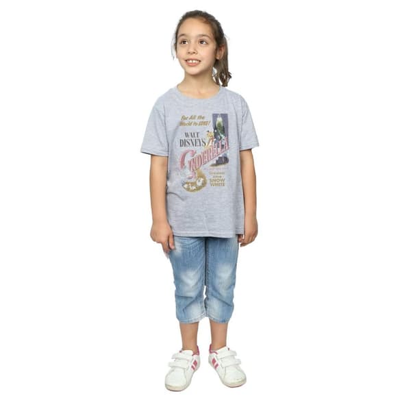 Disney Princess Cinderella Retro Poster T-shirt i bomull för flickor