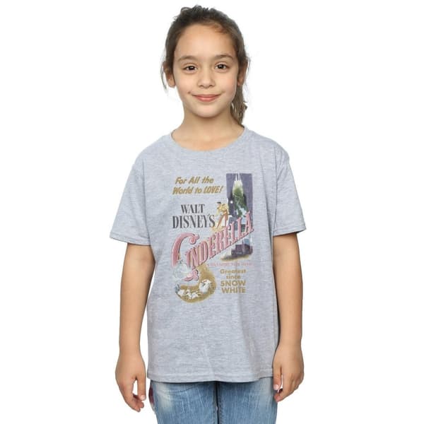 Disney Princess Cinderella Retro Poster T-shirt i bomull för flickor