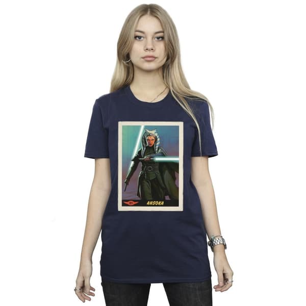 Star Wars Womens/Ladies The Mandalorian Ahsoka Cotton Boyfriend T-Shirt