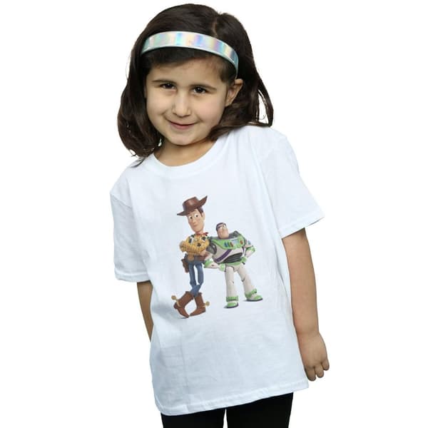 Disney Girls Toy Story Buzz And Woody Standing Cotton T-Shirt