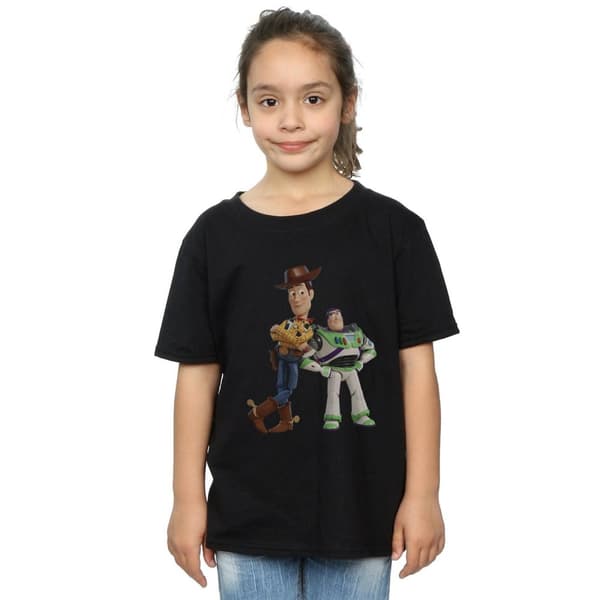 Disney Girls Toy Story Buzz And Woody Standing Cotton T-Shirt