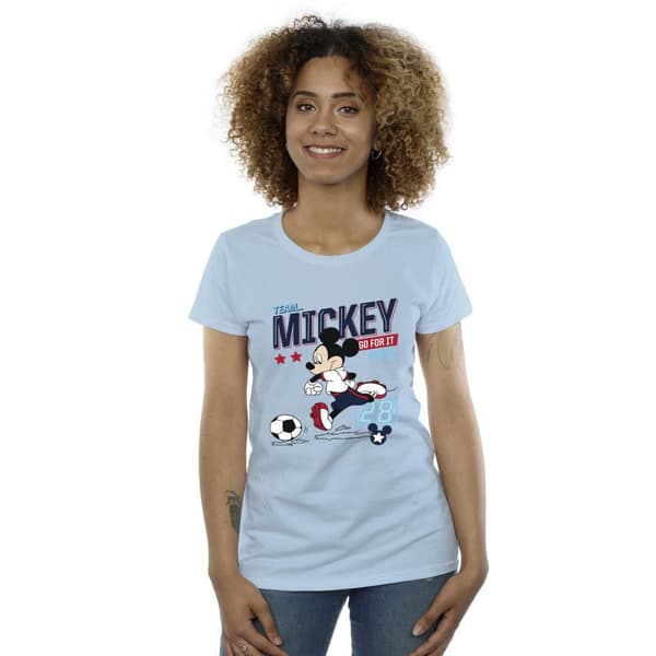 Disney Womens/Ladies Mickey Mouse Team Mickey Football Cotton T-Shirt
