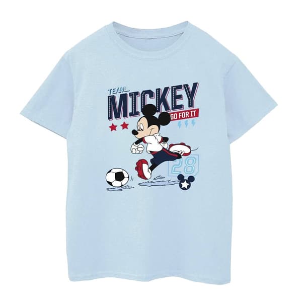 Disney Womens/Ladies Mickey Mouse Team Mickey Football Cotton T-Shirt