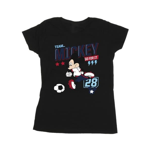 Disney Womens/Ladies Mickey Mouse Team Mickey Football Cotton T-Shirt