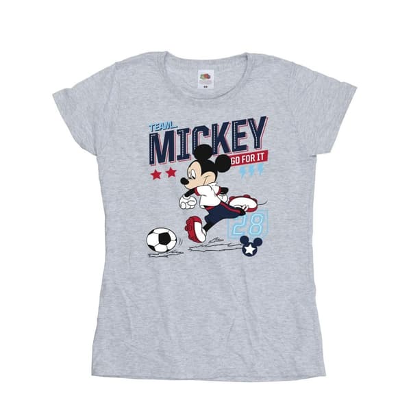 Disney Womens/Ladies Mickey Mouse Team Mickey Football Cotton T-Shirt