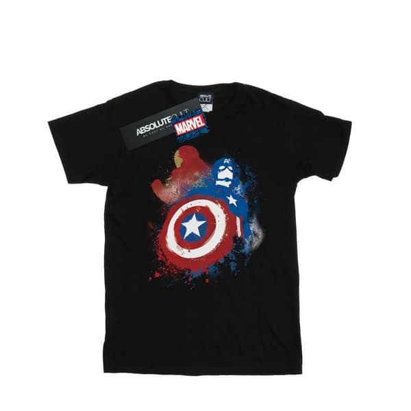 Marvel Mens Captain America Civil War Painted Vs Iron Man T-Shirt