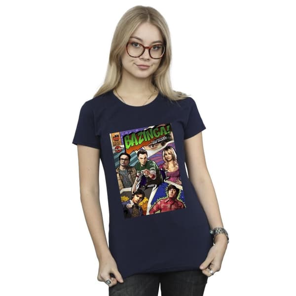 The Big Bang Theory Dam/Tjej - Bazinga - T-shirt i bomull med överdrag
