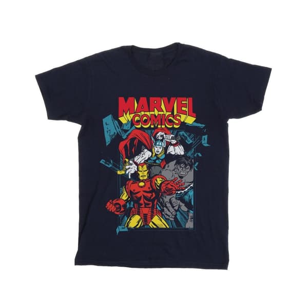 Marvel Comics Trio Pose T-shirt för pojkar Navy Blue 7-8 Years
