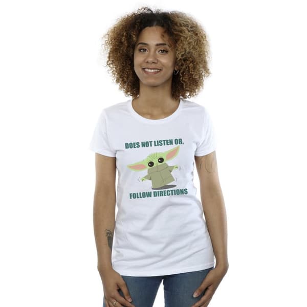 Star Wars Womens/Ladies The Mandalorian Grogu Does Not Listen Cotton T-Shirt