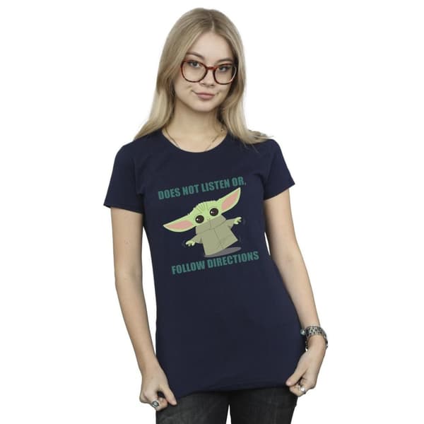 Star Wars Womens/Ladies The Mandalorian Grogu Does Not Listen Cotton T-Shirt