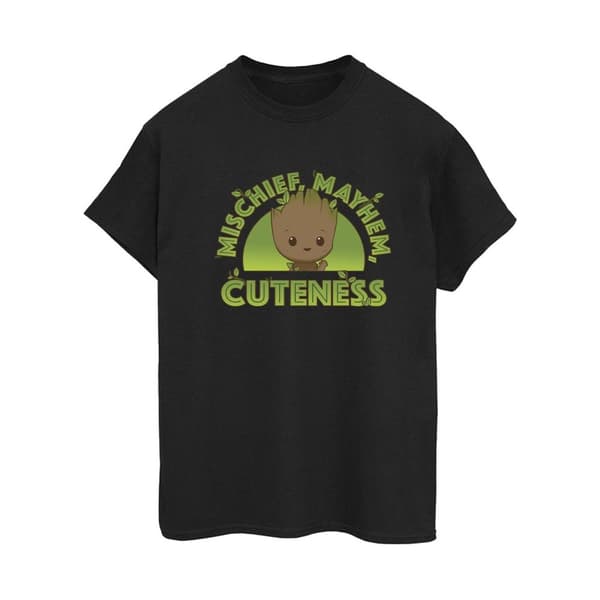 Marvel Womens/Ladies I Am Groot Mischief Mayhem Cotton Boyfriend T-Shirt