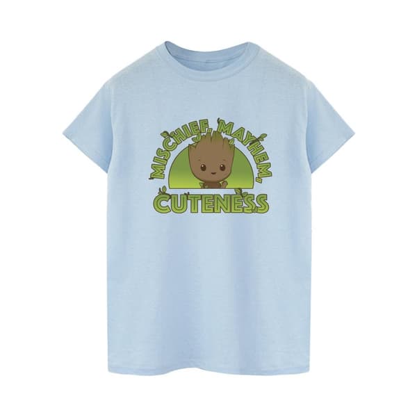 Marvel Womens/Ladies I Am Groot Mischief Mayhem Cotton Boyfriend T-Shirt