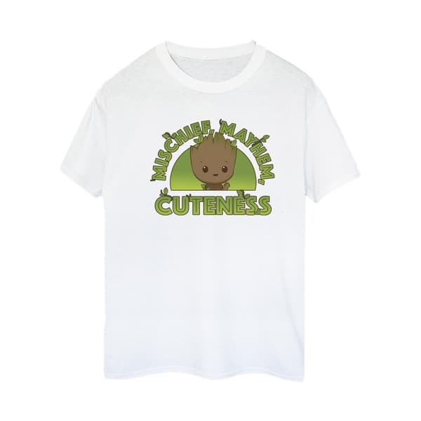 Marvel Womens/Ladies I Am Groot Mischief Mayhem Cotton Boyfriend T-Shirt