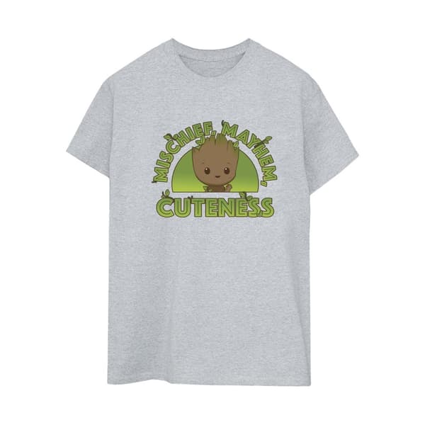 Marvel Womens/Ladies I Am Groot Mischief Mayhem Cotton Boyfriend T-Shirt