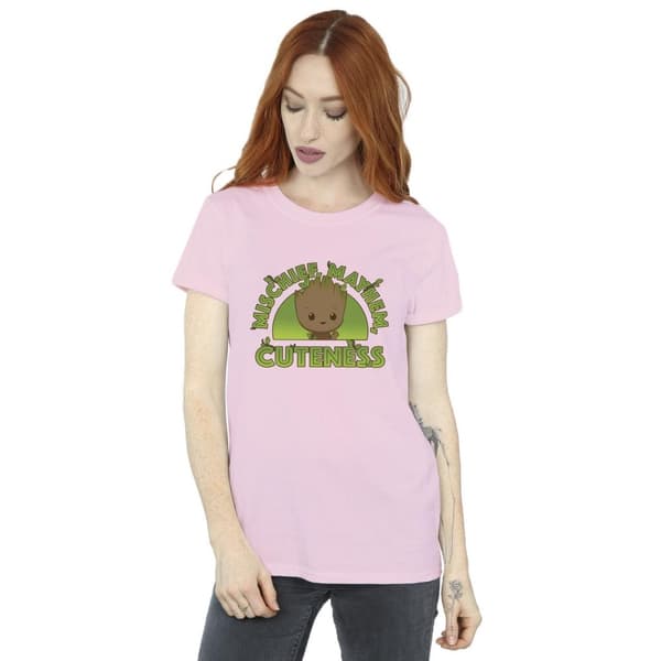 Marvel Womens/Ladies I Am Groot Mischief Mayhem Cotton Boyfriend T-Shirt
