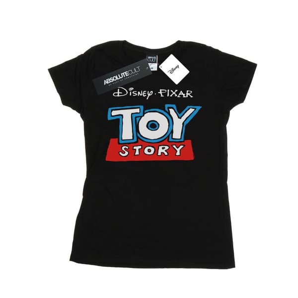 Disney Womens/Ladies Toy Story Cartoon Logo Cotton T-Shirt Black L