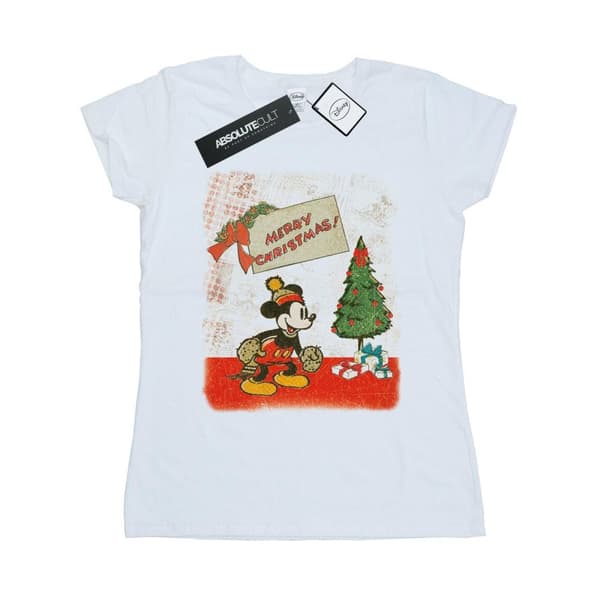 Disney Dam/Tjej Musse Pigg Vintage Christmas T-shirt i bomull