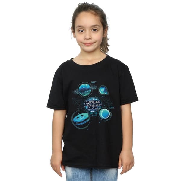 Ready Player One T-shirt i bomull med karta över universum för flickor