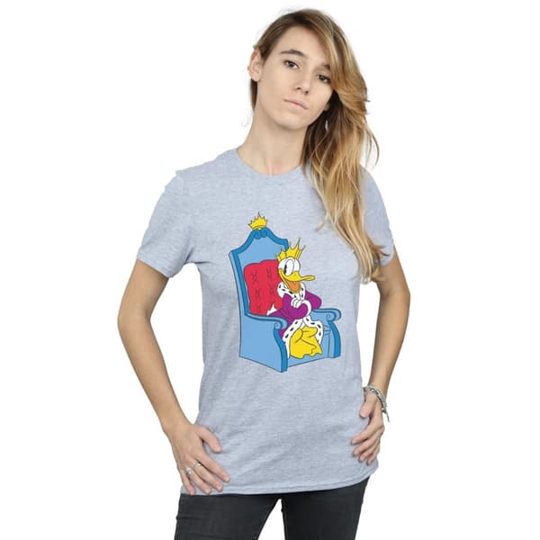 Disney Dam/Tjej Donald Duck King Donald Boyfriend T-shirt i bomull