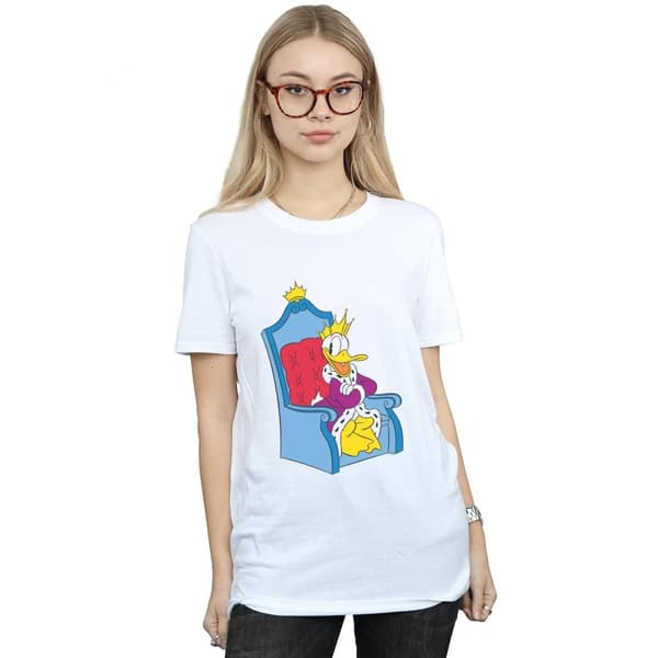 Disney Dam/Tjej Donald Duck King Donald Boyfriend T-shirt i bomull