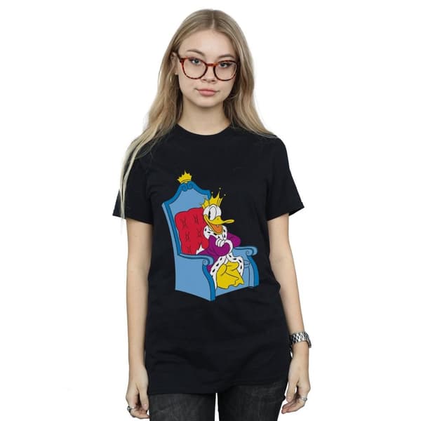 Disney Dam/Tjej Donald Duck King Donald Boyfriend T-shirt i bomull