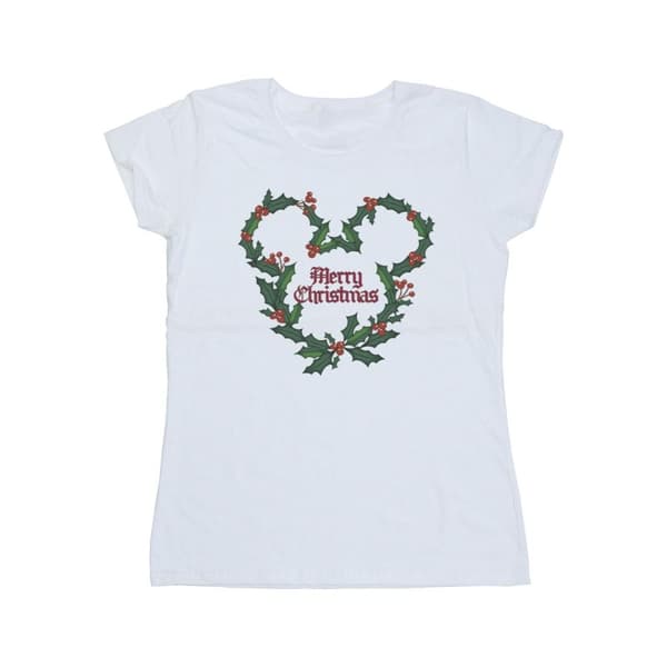 Disney Dam/Tjej Musse Pigg God Jul Holly T-shirt i bomull