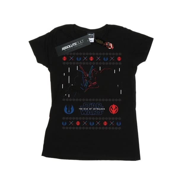 Star Wars Womens/Ladies The Rise Of Skywalker Christmas Combat Cotton T-Shirt