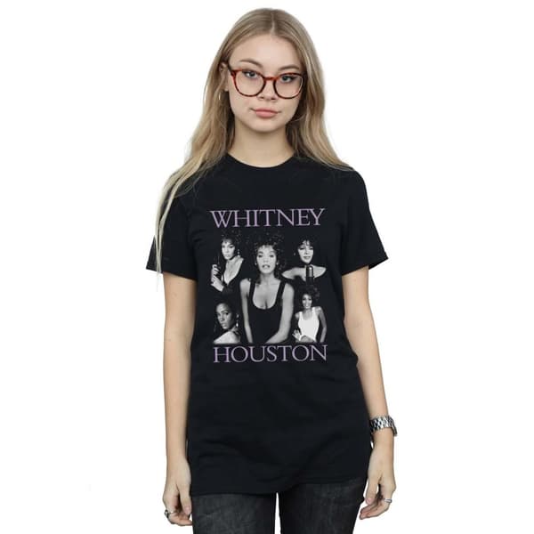 Whitney Houston Womens/Ladies Multiple Pose Cotton Boyfriend T-Shirt