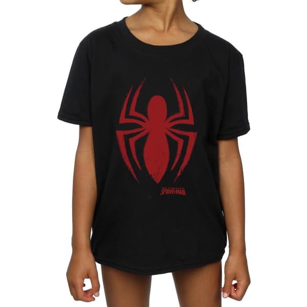 Marvel T-shirt i bomull med Spider-Man-logga för flickor