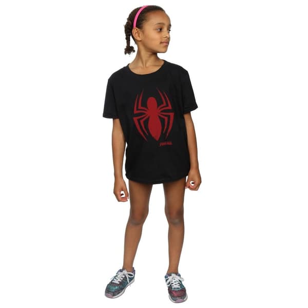Marvel T-shirt i bomull med Spider-Man-logga för flickor