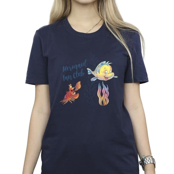 Disney Womens/Ladies The Little Mermaid Club Cotton Boyfriend T-Shirt