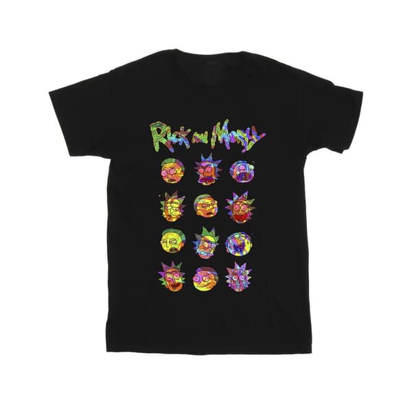 Rick And Morty Mens Tie Dye Faces T-Shirt