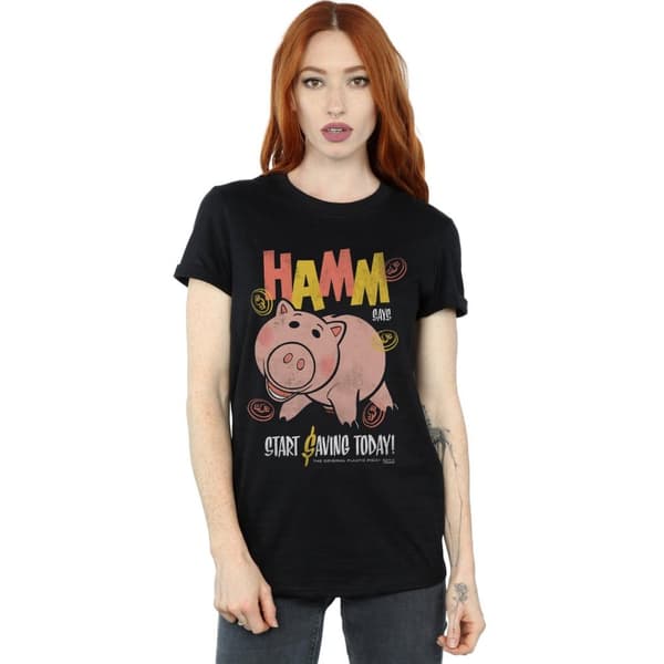 Disney Womens/Ladies Toy Story 4 Hamm The Piggy Bank Cotton Boyfriend T-Shirt