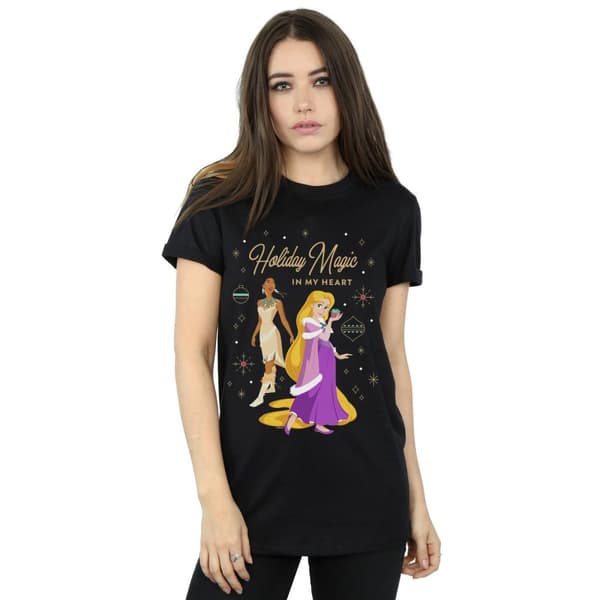 Disney Dam/Tjej Princess Holiday Magic In My Heart Boyfriend T-shirt i bomull