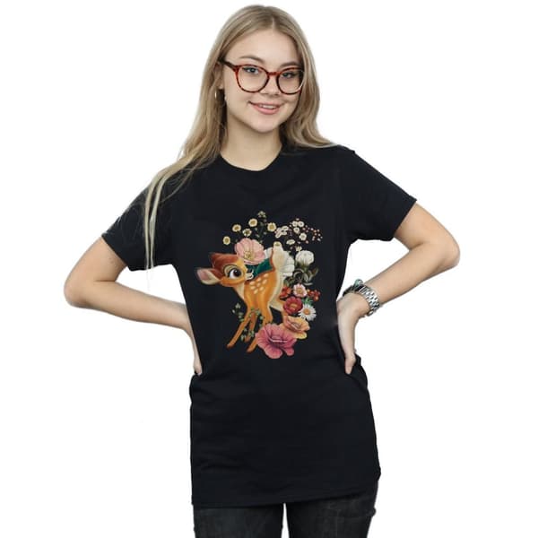 Disney Dam/Tjej Bambi Meadow Boyfriend T-shirt i bomull