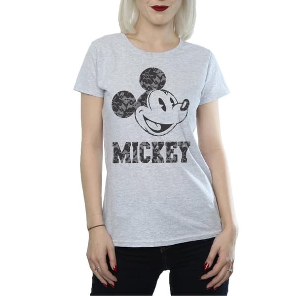 Disney Dam/Tjej Musse Pigg Spetsar Bomulls-T-shirt