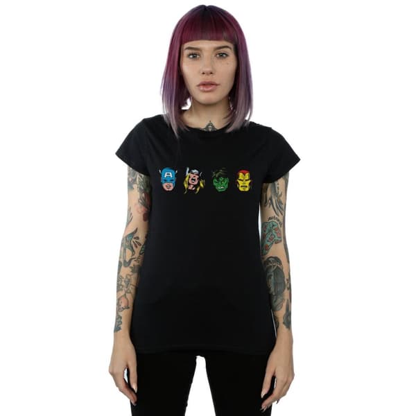 Marvel Dam/kvinnor Avengers Comic Heads - T-shirt i bomull