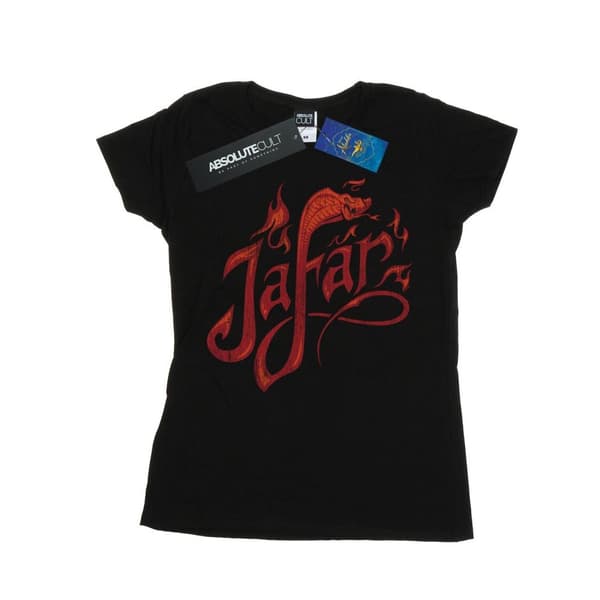Disney Dam/Tjej Aladdin Movie Jafar Flames Logo Bomulls-T-shirt