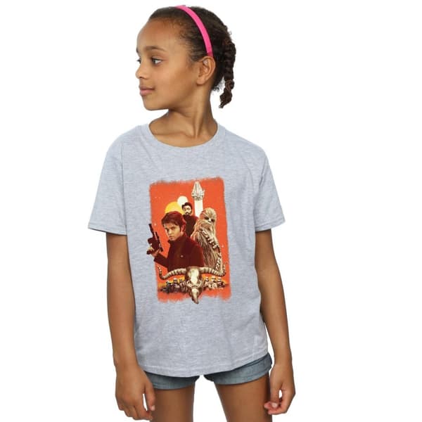 Star Wars Solo Trio Paint T-shirt i bomull för flickor