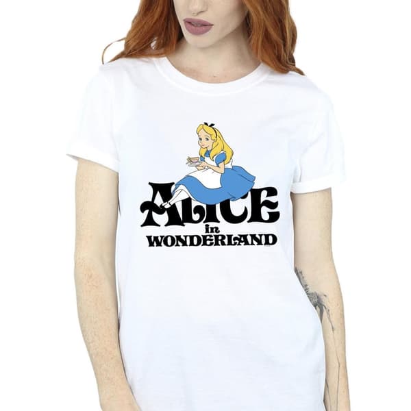 Disney Womens/Ladies Alice In Wonderland Tea Drinker Classic Cotton Boyfriend T-Shirt