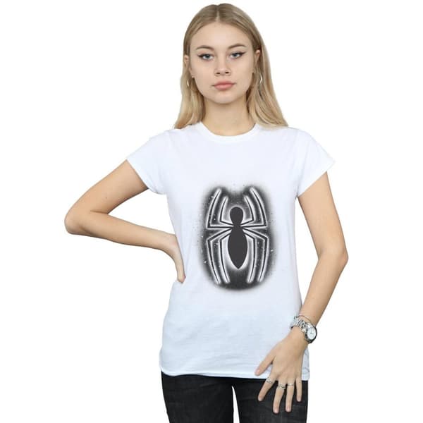 Marvel Womens/Ladies Spider-Man Graffiti Logo Cotton T-Shirt