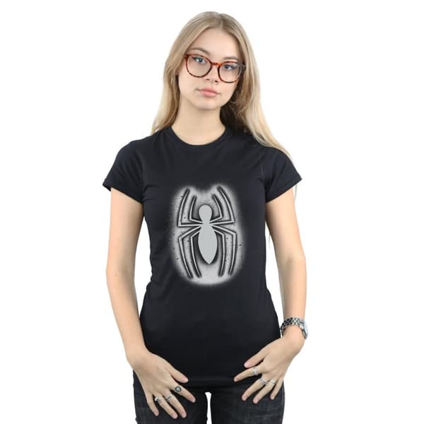 Marvel Womens/Ladies Spider-Man Graffiti Logo Cotton T-Shirt