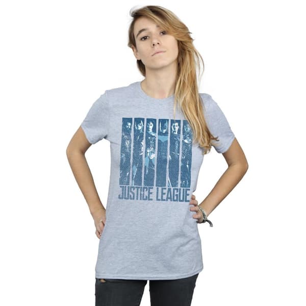 DC Comics Womens/Ladies Justice League Movie Double Indigo Cotton Boyfriend T-Shirt