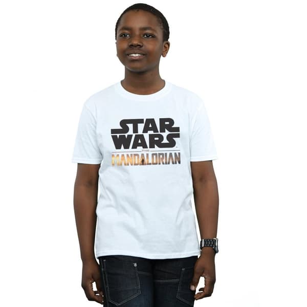 Star Wars Pojkar - The Mandalorian - T-shirt med logotyp